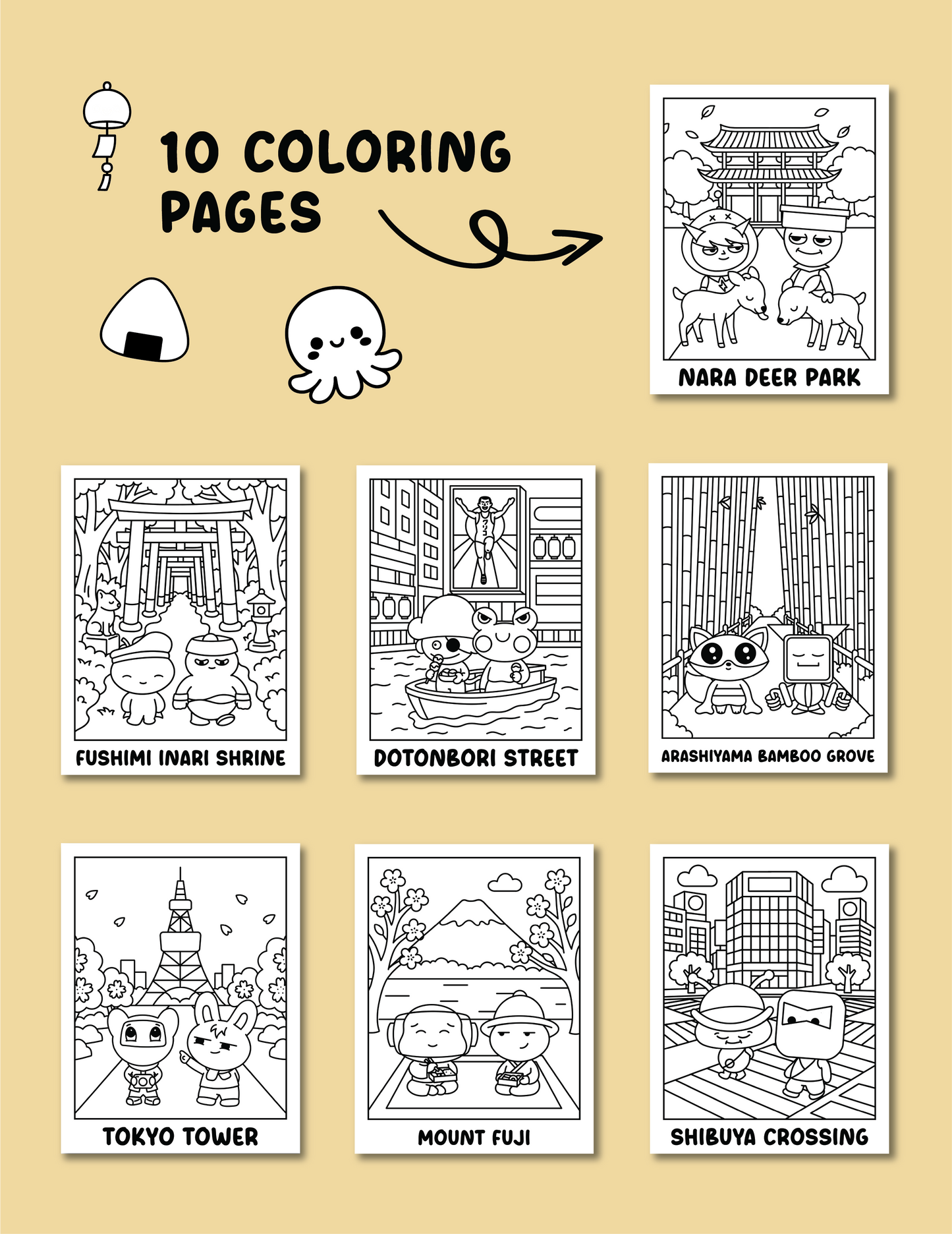 Japan Printable Activity Bundle with Coloring Pages, Word Search, Word Scramble, Games & Maze Activities!